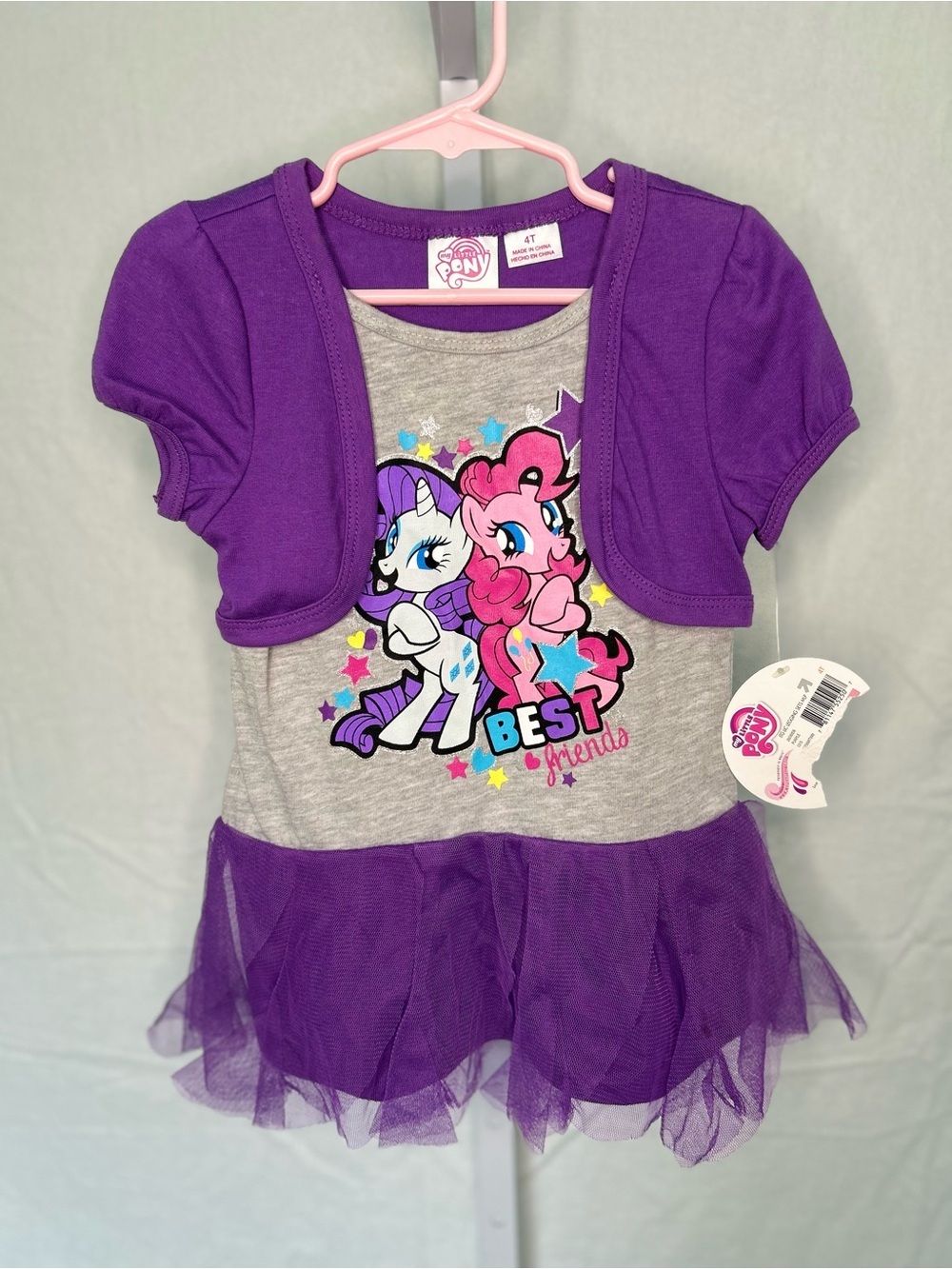 My Little Pony Rarity Pinkie Pie Tutu Dress 4T purple